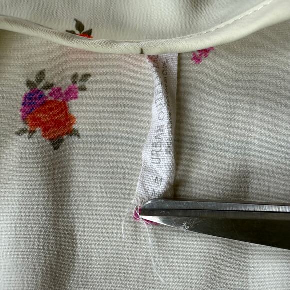 Urban Outfitters Butter Yellow Satin Ditsy Floral Slip Dress Mini Tie Med Y2K - Picture 6 of 8